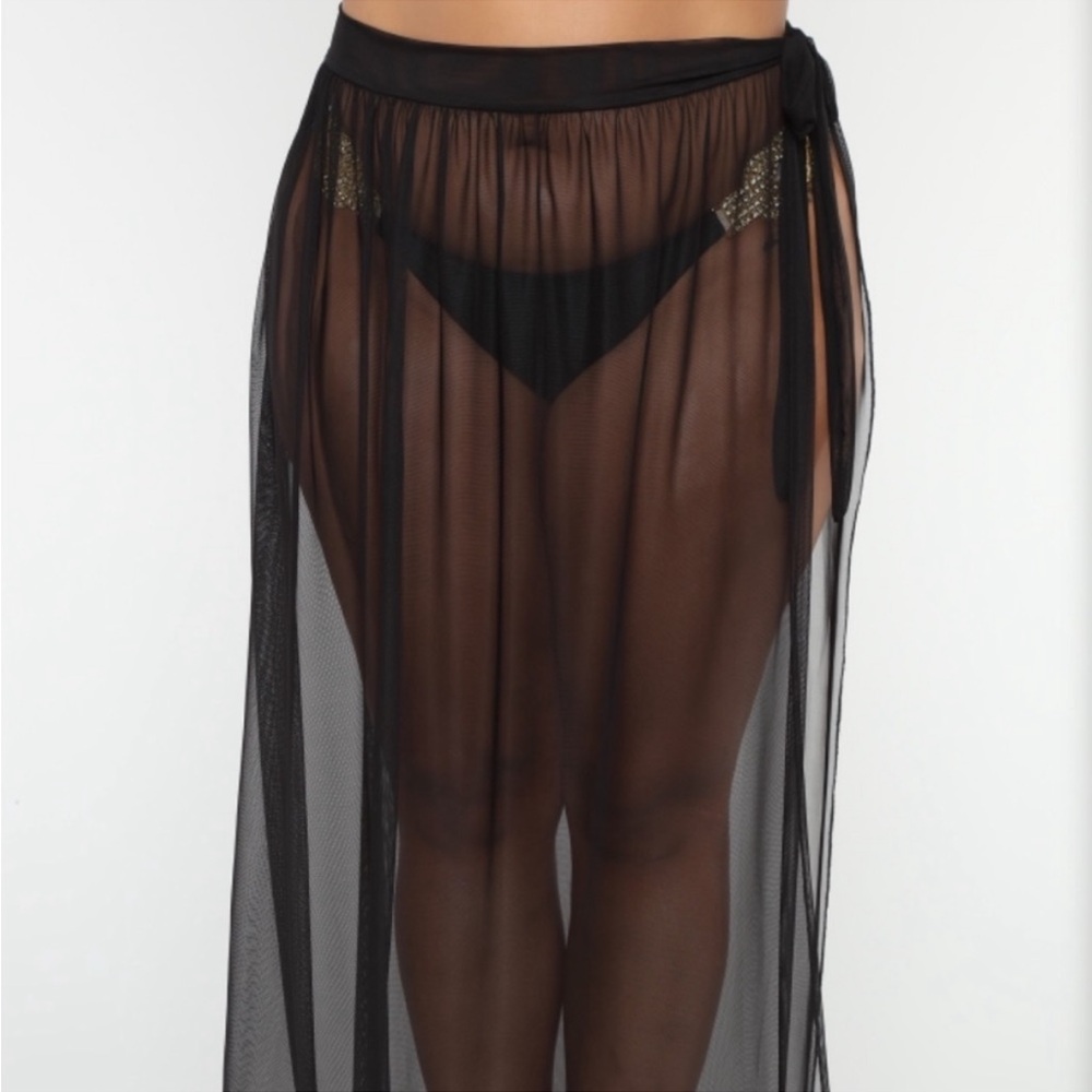 NEW- Meet Me At The Beach Black Maxi Length Sheer Cover Up